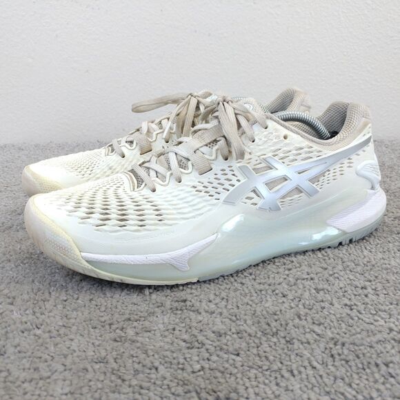 ASICS Gel-Resolution 9 Womens Size 8.5 Tennis Shoes White Silver Low Top Lace Up - Picture 1 of 13